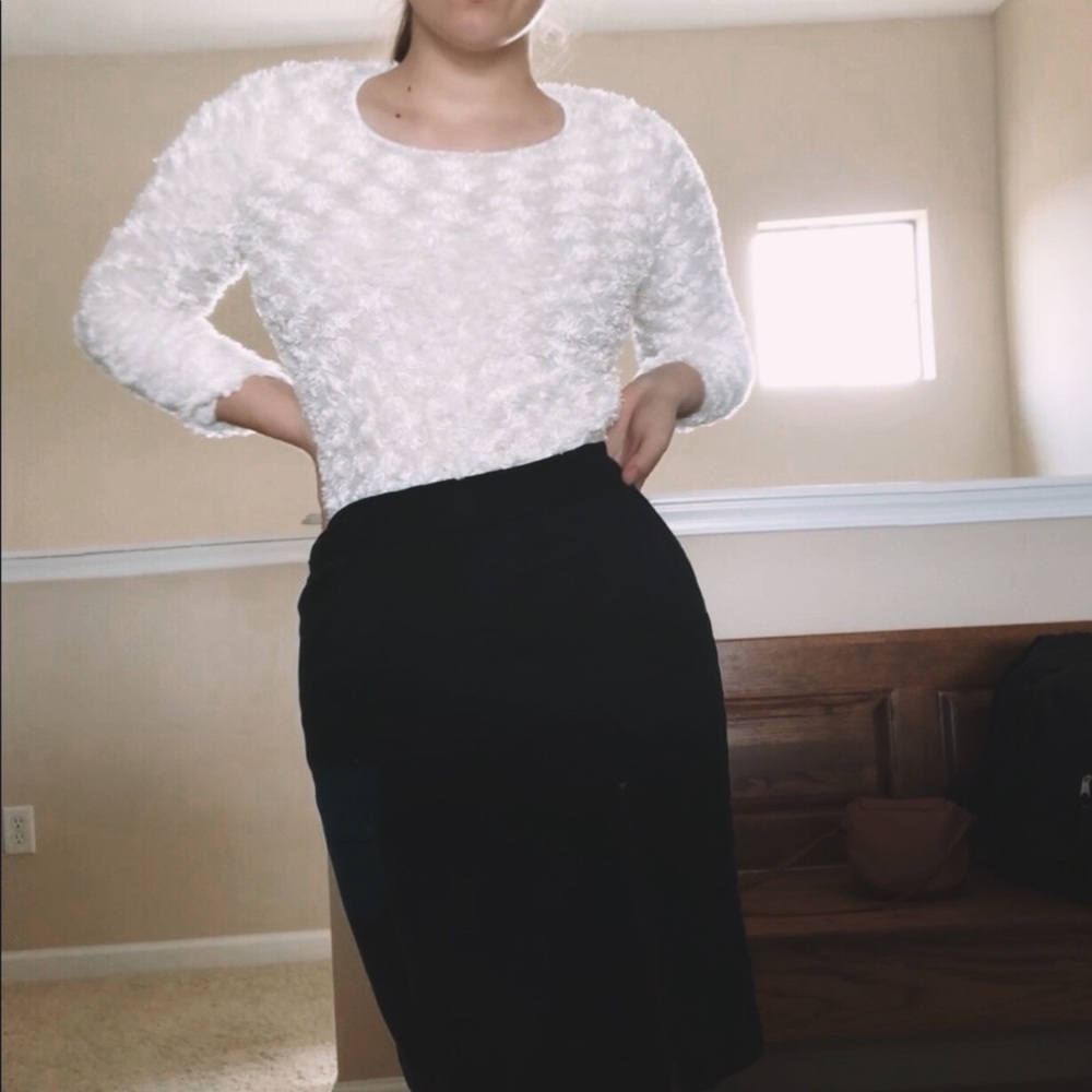 Fluffy white crop top